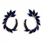 Nymph Royal Blue Loop Vintage Glass Earrings – view 5
