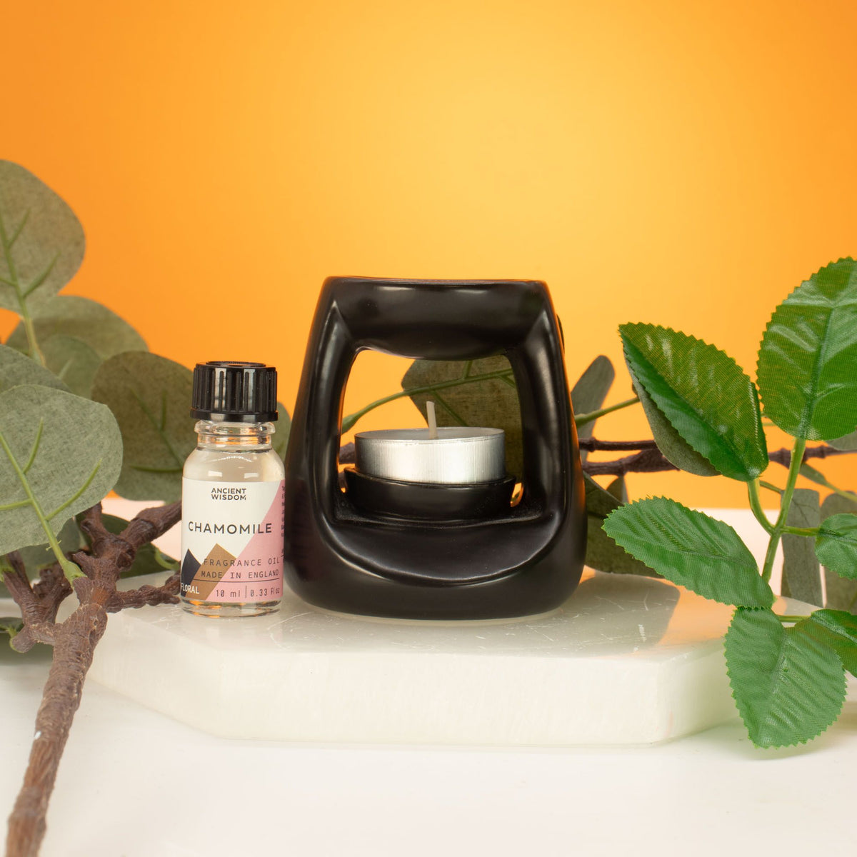 Ceramic Zen Oil Burner - Small Classic - Matt Black – view 2