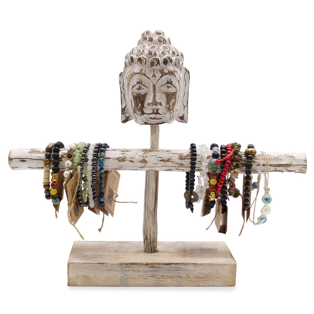 Single Branch and Buddha Jewellery Stand - Whitewash – view 3
