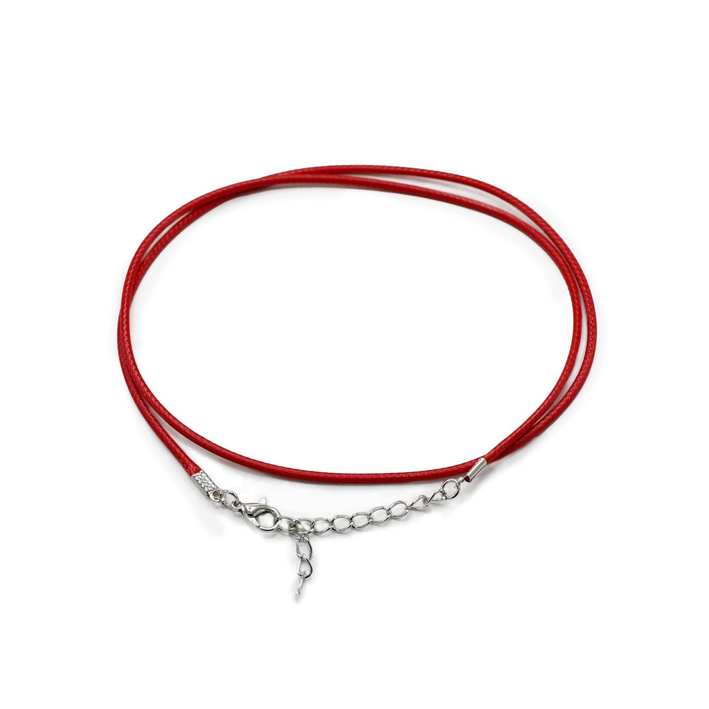 Waxed Cotton Pendant Cord 2mm x 55cm - Red – view 2