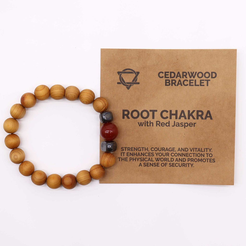 Cedarwood Root Chakra Bangle with Red Jasper – view 4