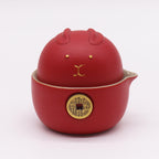 Money Cat Teapot Set with Two Cups - Red Travel Pack – view 2