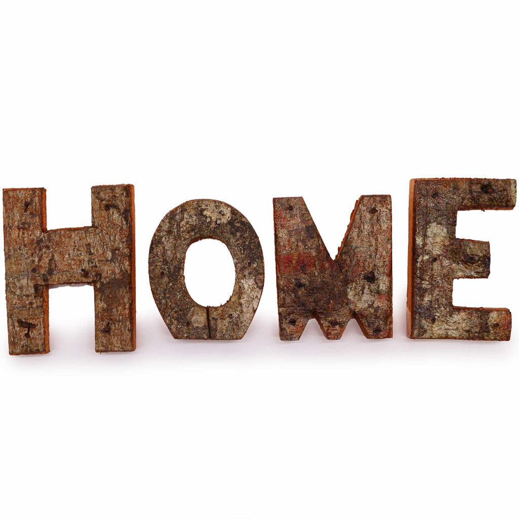 HOME - Rustic Bark Letters (Set of 4) – view 2