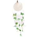 Recycled Glass Drop Wind Chime - Green & White