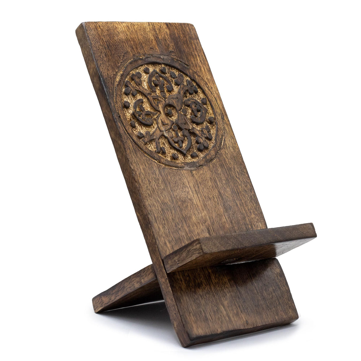 Mango Wood Carved Phone Stand - Mandala – view 2