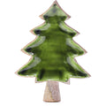 Green Enamel Tree Wooden Bowl - 25 x 19 cm