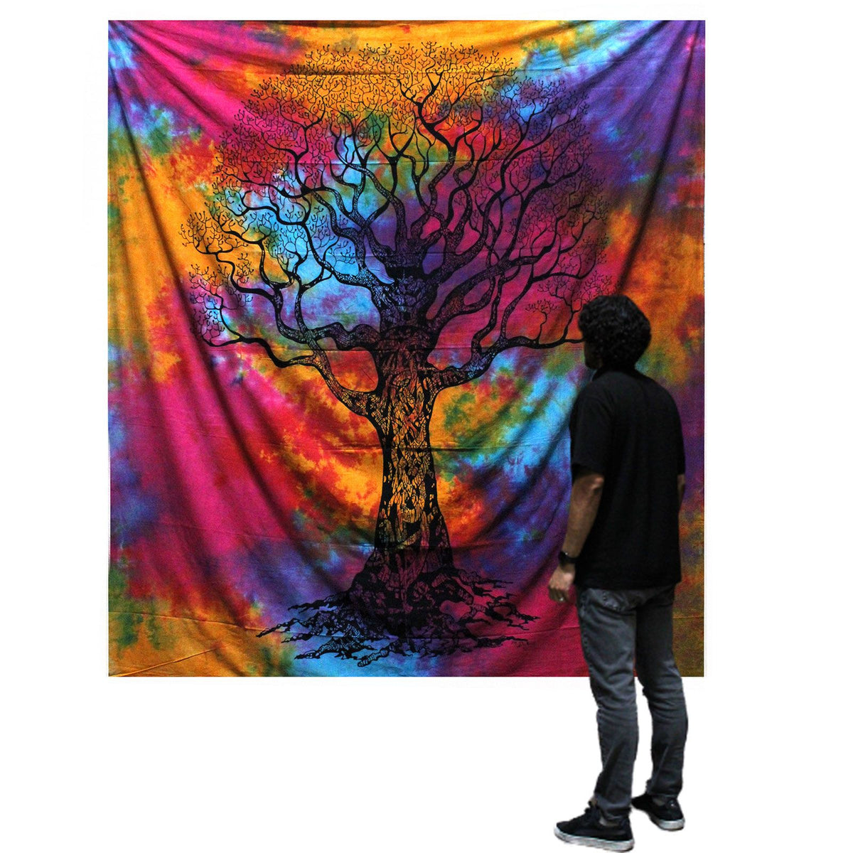 Double Cotton Bedspread & Wall Hanging - Winter Tree 230x200cm – view 2