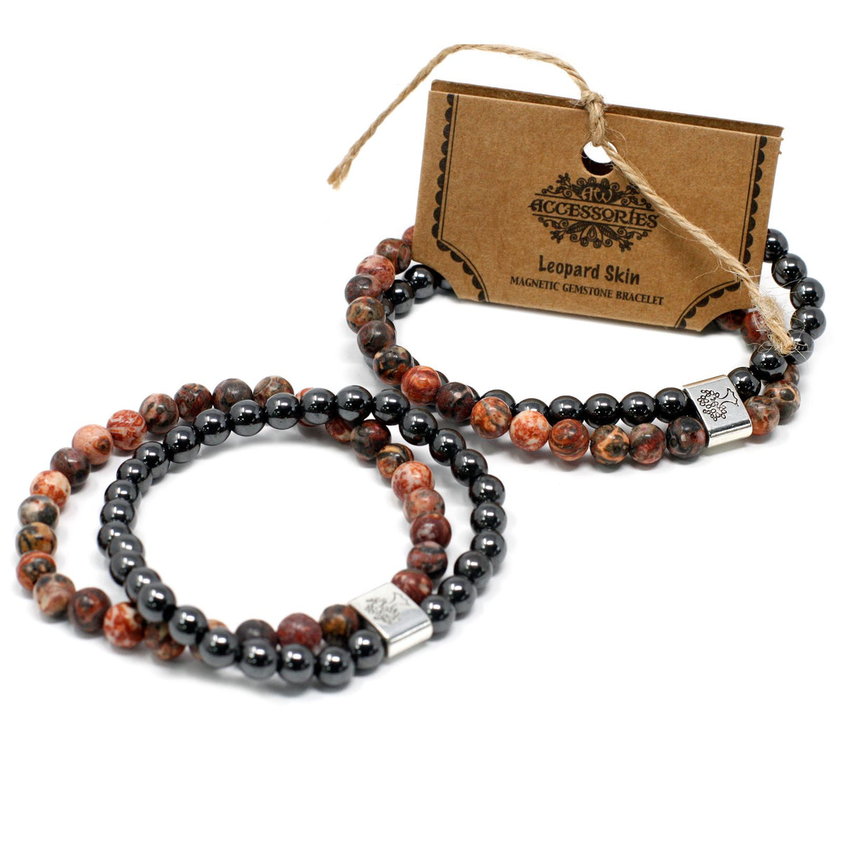 Magnetic Leopard Skin Jasper Gemstone Bracelet – view 3