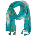 Nomad Sari Turtle Print Summer Scarf - Turquoise and Gold