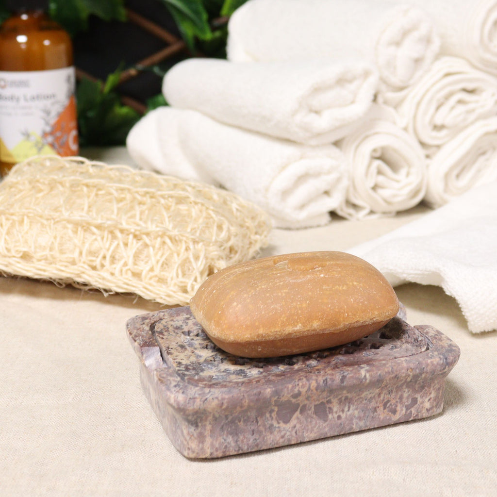 Soapstone Soap Dish & Drainer, Square