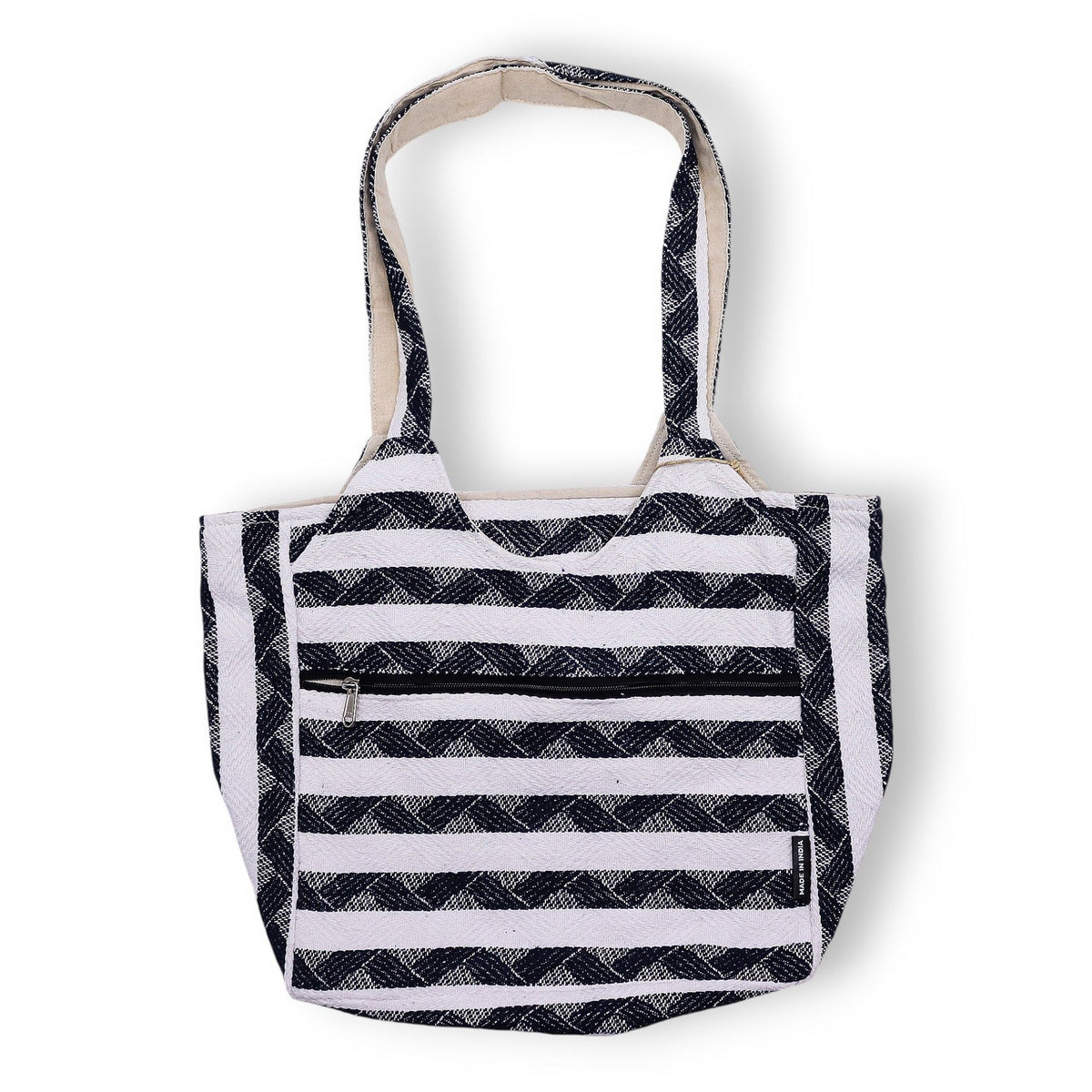 Atlas Nomad Navy Jacquard Tote Bag 35x35cm – view 4