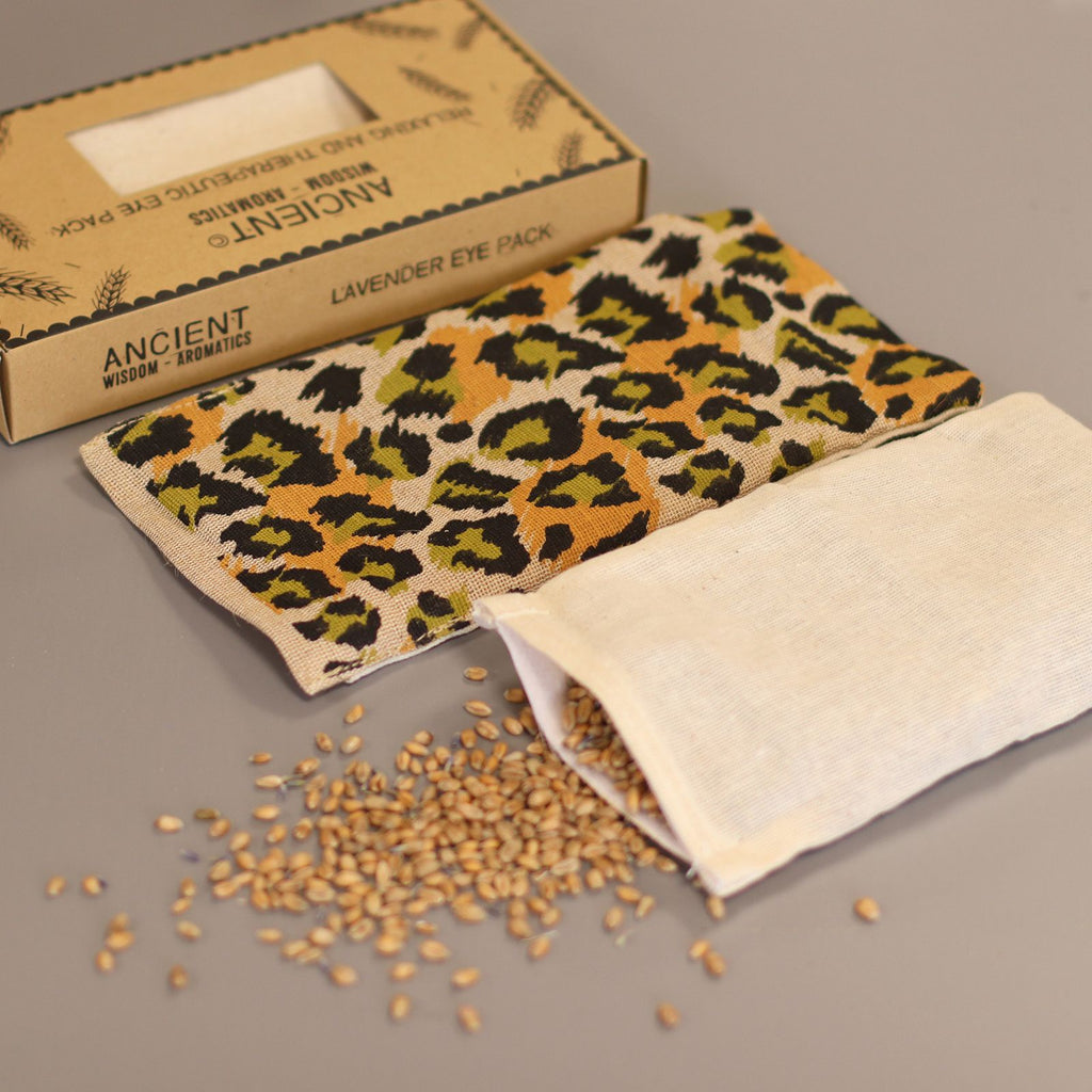 Lavender Eye Pillow with Gift Box - Night Leopard Print