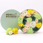 Round Soap Flower Gift Box - Spring Yellow & Green – view 4