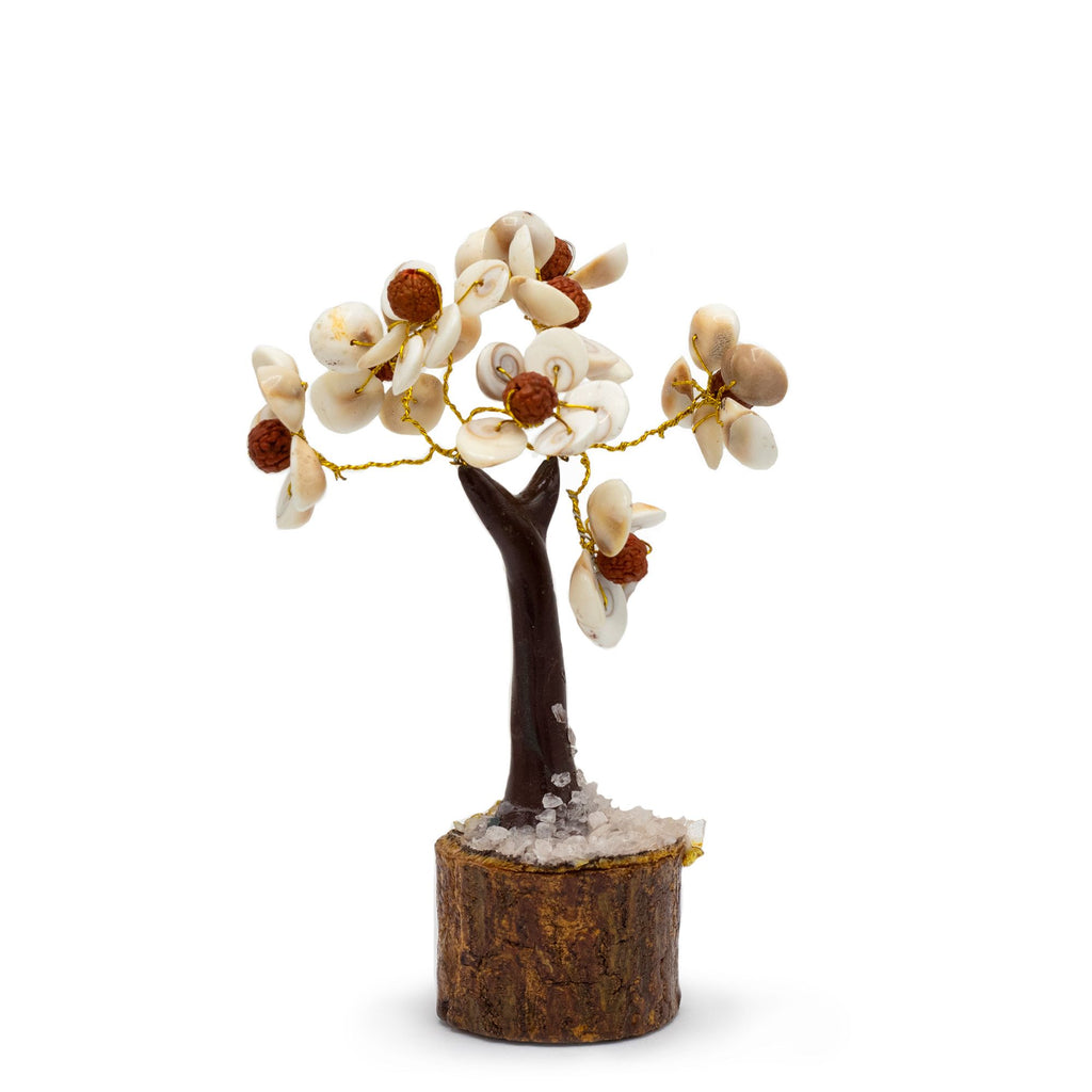 Medium Gomati Chakra Stone Tree with Rudraksha Beads – view 3