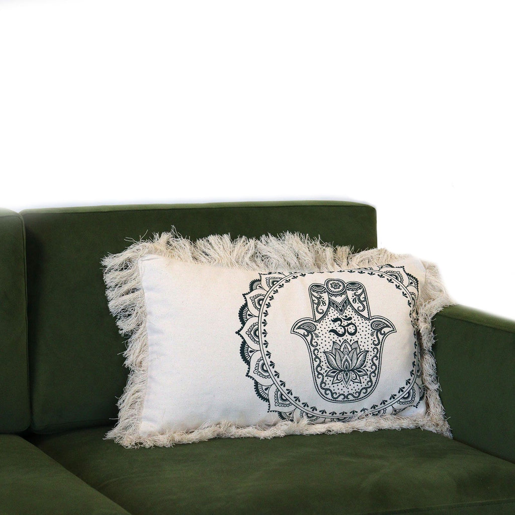 Hamsa Mandala Cushion Cover - 30x50cm - Green – view 3