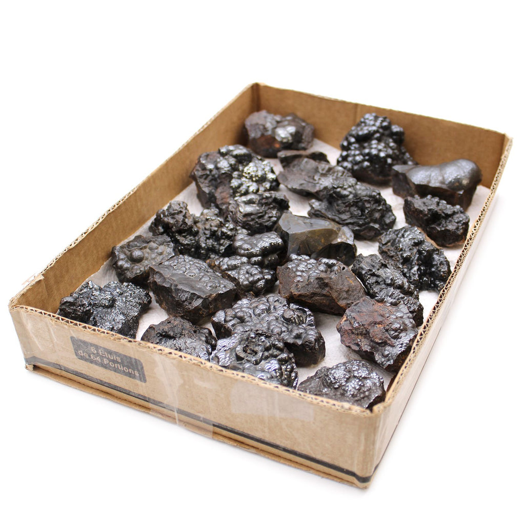 Natural Hematite Mineral Specimen Tray, Approx 20 Pieces – view 3
