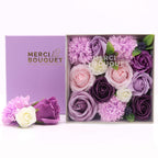 Square Soap Flower Gift Box - Lavender Rose & Carnation – view 4