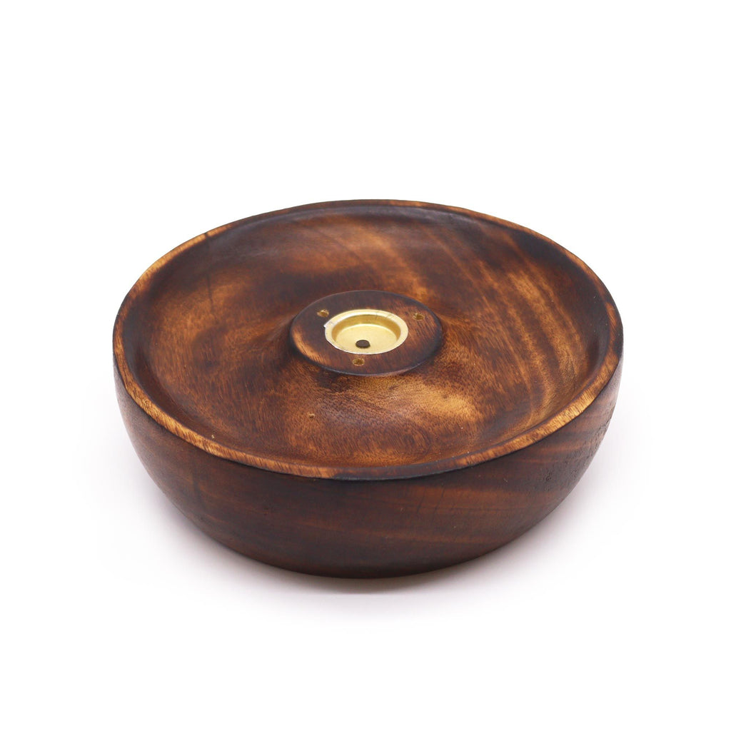 Plain Incense Stick & Cone Burner Disc - Mango Wood – view 3