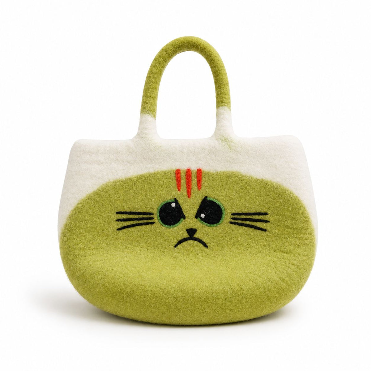 Large Grumpy Cat Felted Bag with Felt Handles – view 6