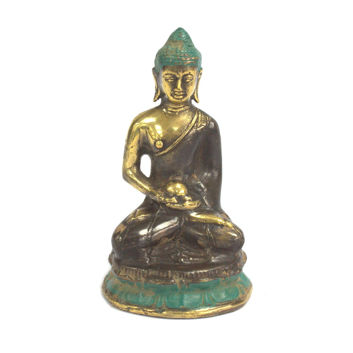 Brass Sitting Buddha Statue – Medium, Meditation Pose – view 2