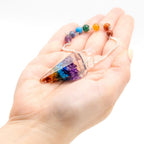 Orgonite Pendulum with Chakra Design – view 2