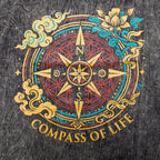 Nomad Sari Stonewashed T-Shirt - Compass of Life - Charcoal - Large – view 5