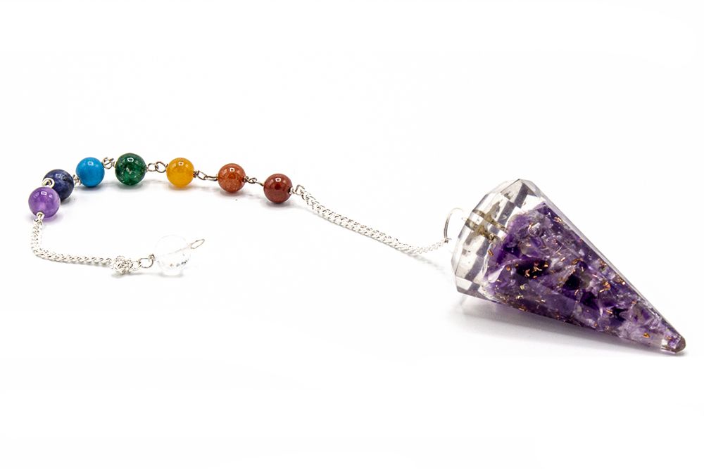 Orgonite Pendulum with Angel Wing Design – view 2