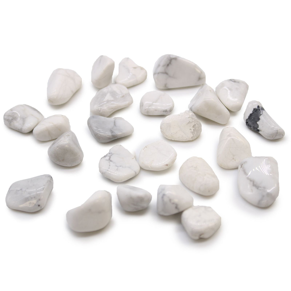 Bag of 24 Small African Howlite & Magnesite Tumbles – view 2