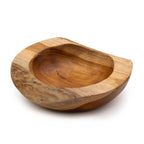 Large Natural Shape Teak Wood Bowl, approx. 24cm