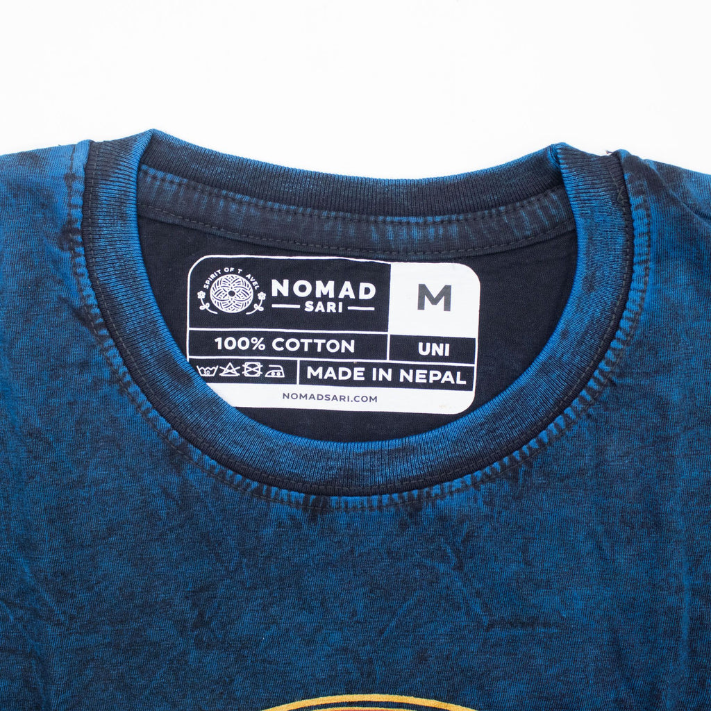 Nomad Sari Stonewashed T-Shirt - Stay Wild Moon Child - Blue - Medium