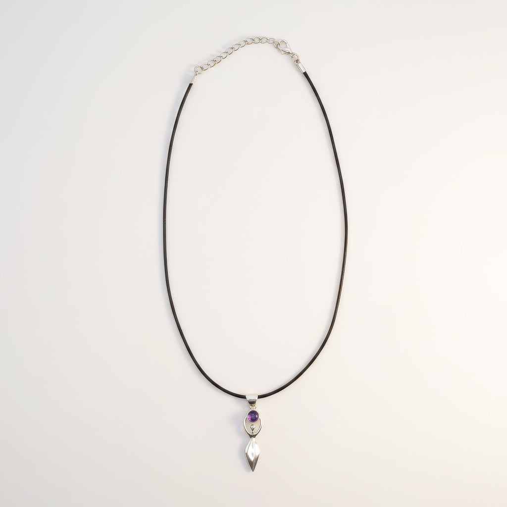 Goddess Amethyst Pendant Necklace on Silver Plated Cord 45cm