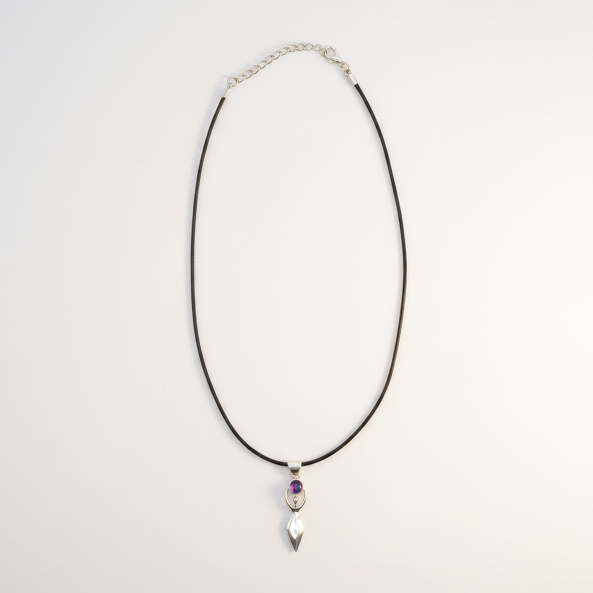 Goddess Amethyst Pendant Necklace on Silver Plated Cord 45cm