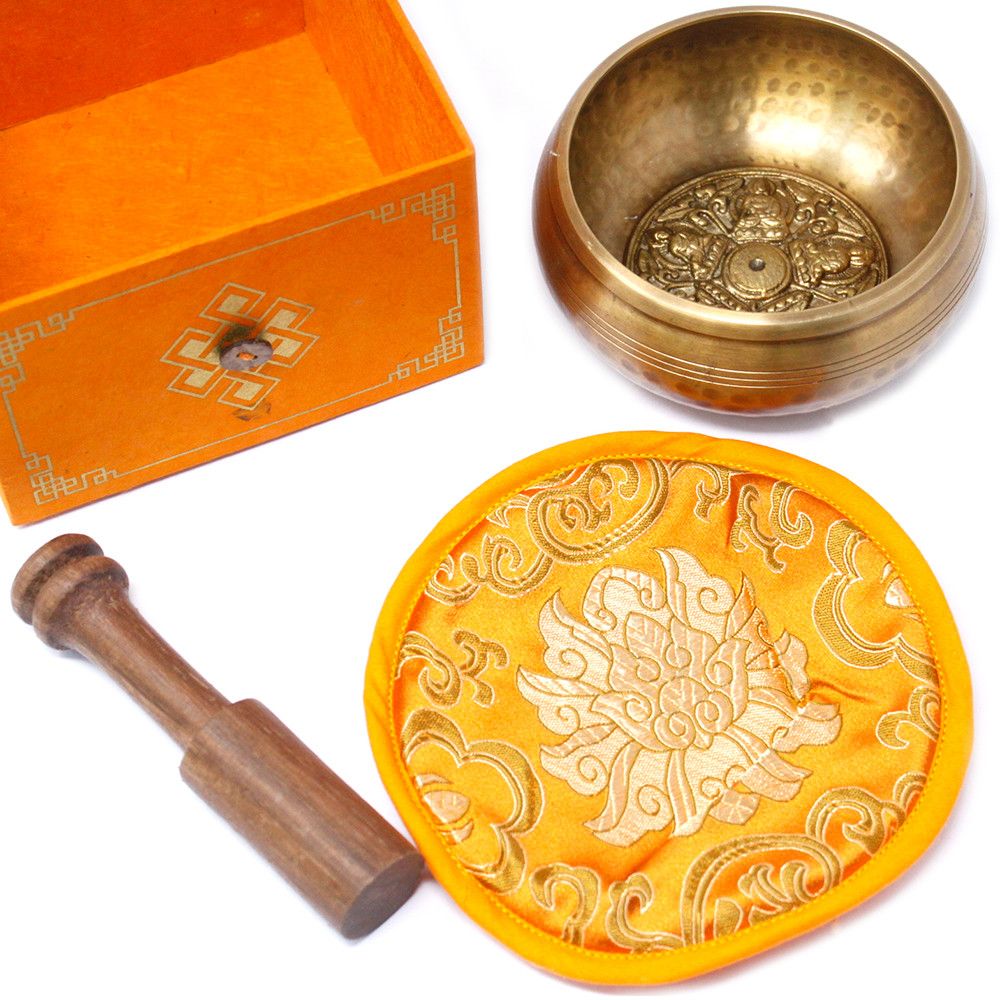 Five Buddha Singing Bowl Set - 13cm Brass – view 2