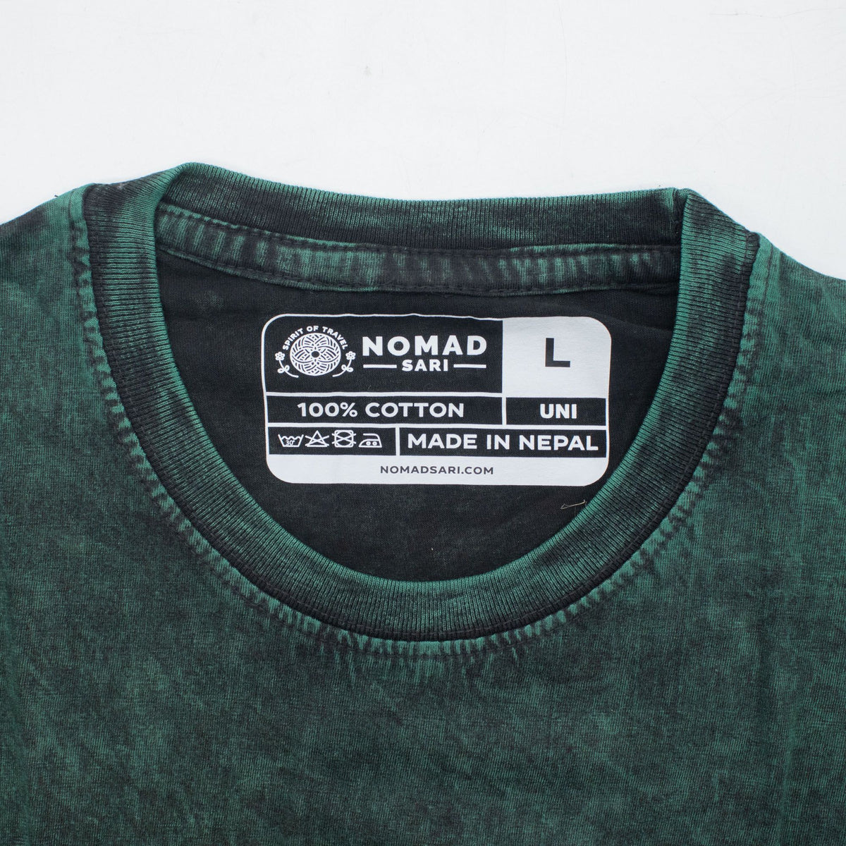 Nomad Sari Stonewashed T-Shirt - Tree of Life - Green - Large – view 5