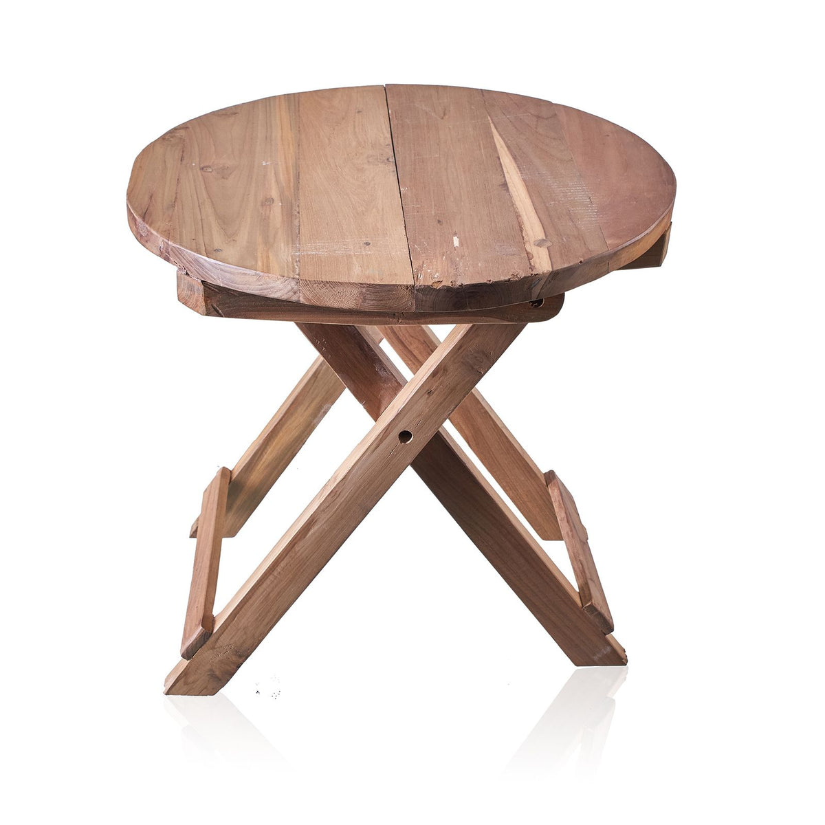 Round Folding Coffee Table, Recycled Teak - 50 cm – view 3