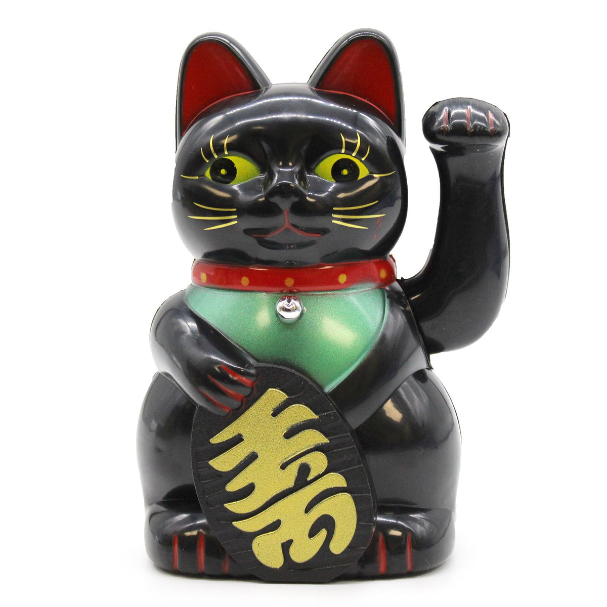 Black Money Cat Figurine, 16 x 10 x 10 cm