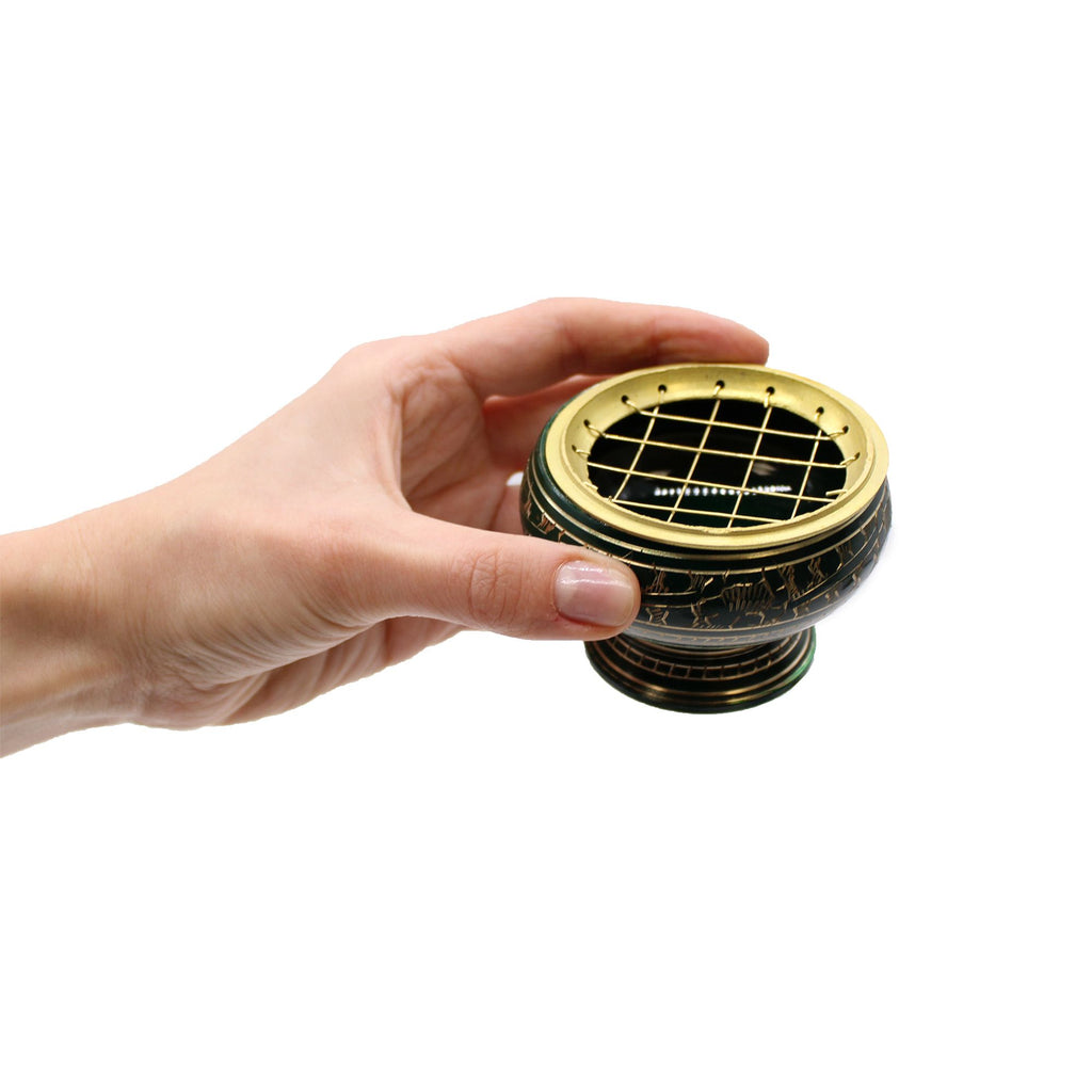 Third Eye Chakra Tall Brass Charcoal Incense Jar – view 2