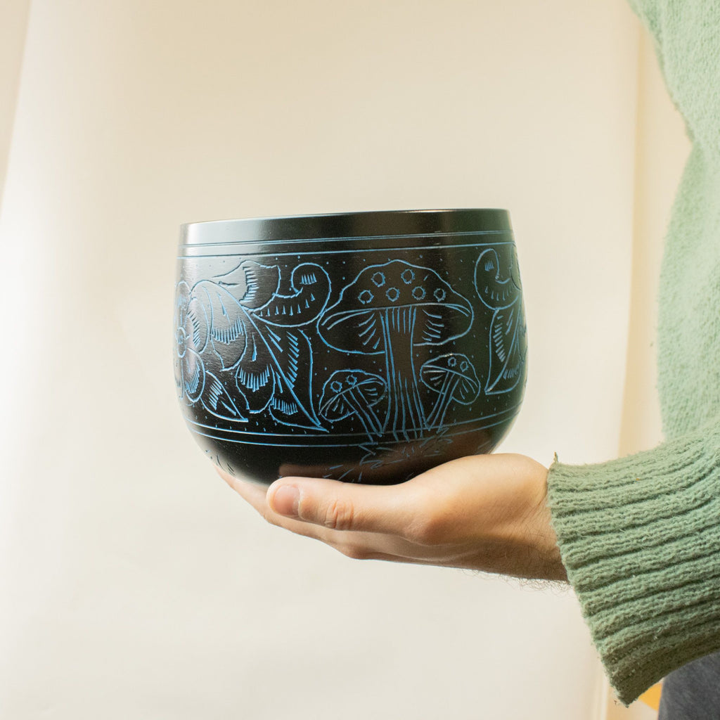 Cauldron Singing Bowl - Magic Mushroom - Blue (15cm) – view 4