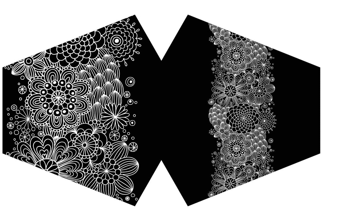 Reusable Fabric Face Covering for Adults, Black Elegance – view 6