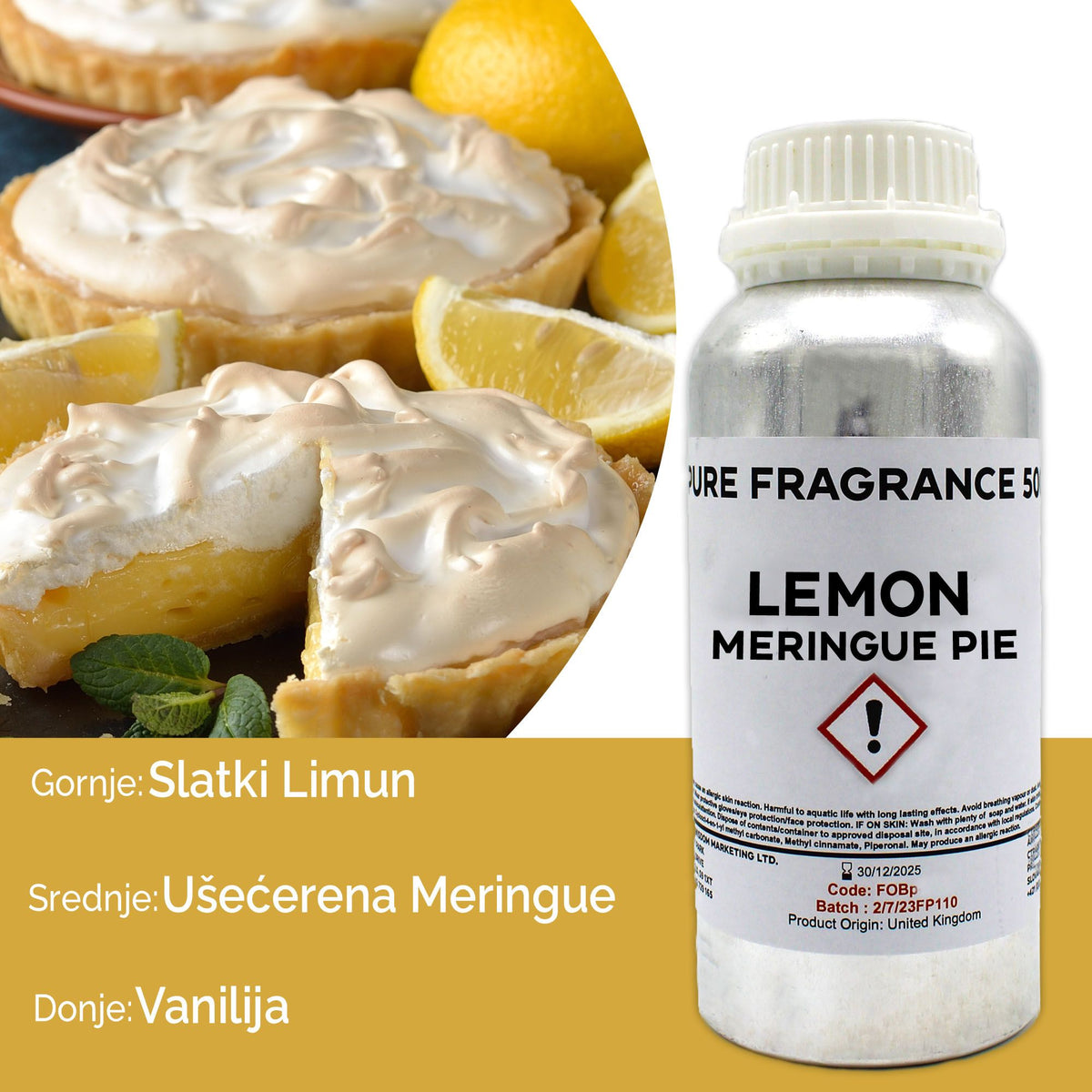 Lemon Meringue Pie Pure Fragrance Oil - 500ml – view 2