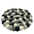 Round Felt Placemat 20cm Grey Multi Tones