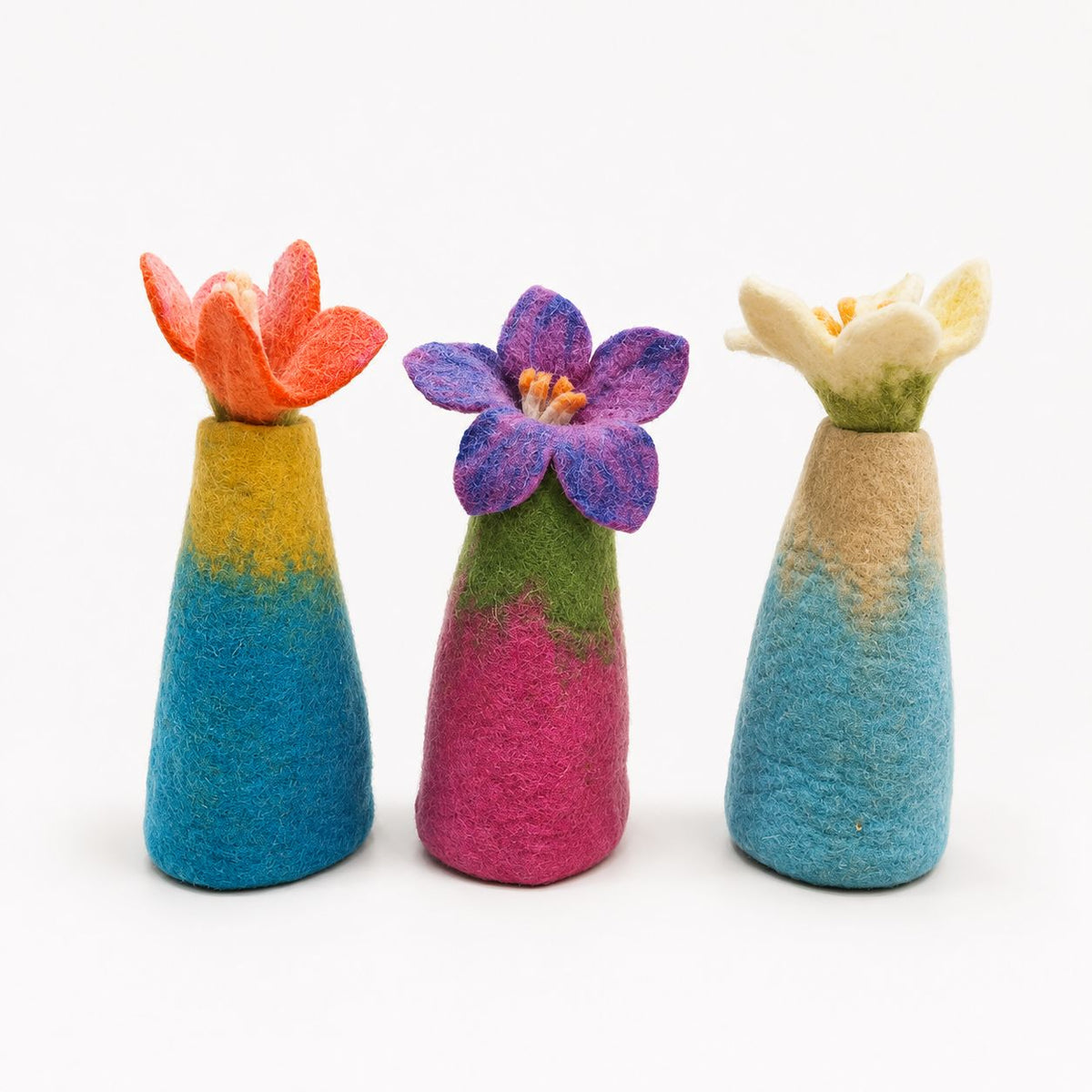 Felt Flower Vases, Set of 3 Assorted Designs – view 5