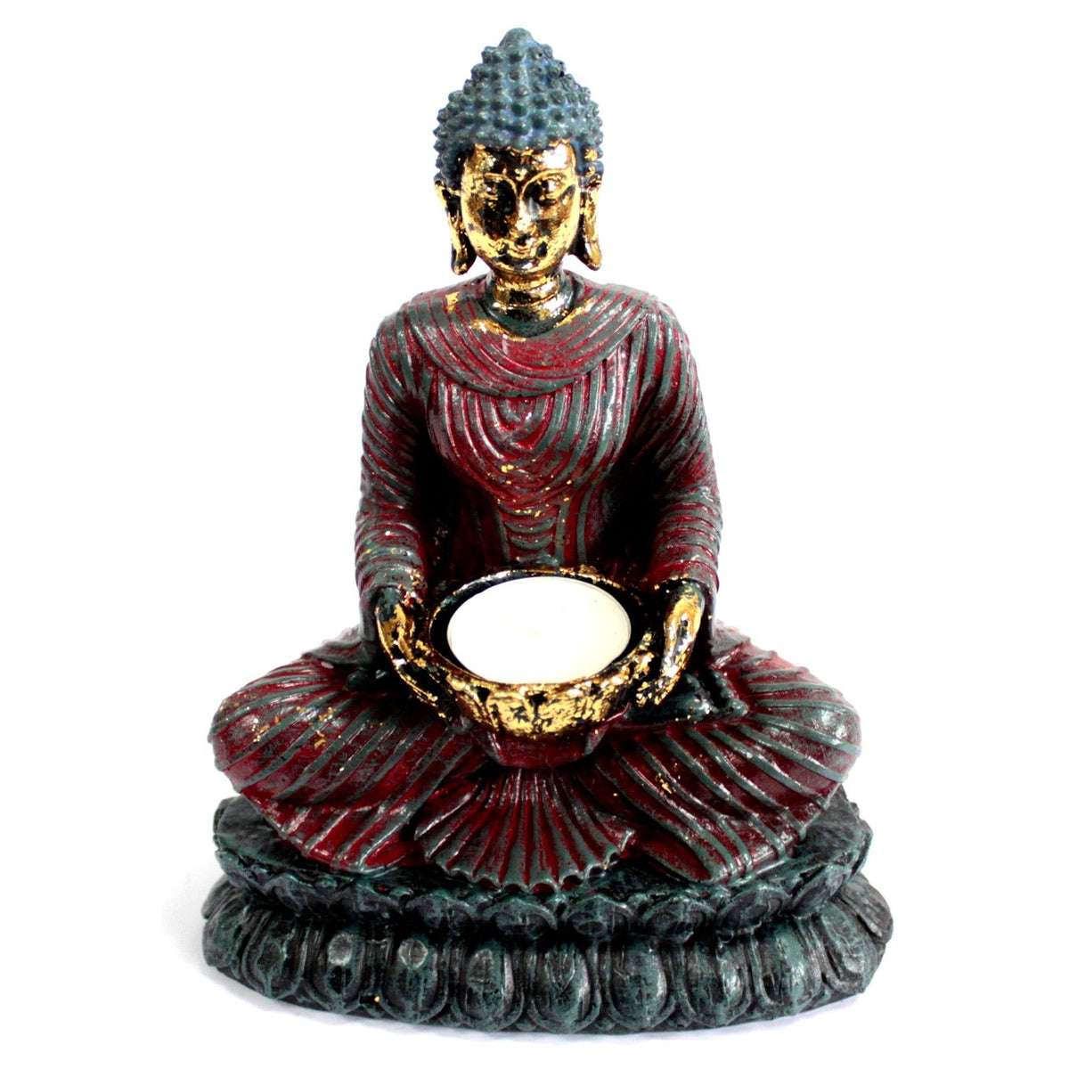Buddha Devotee Candle Holder – Antique Style, 20 cm – view 4