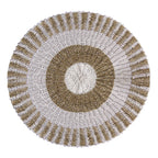 Round Seagrass Rug - White & Tan Sun - 1m – view 2