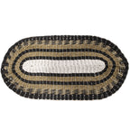 Oval Seagrass Rug - Black, White & Tan Classic - 60x120cm – view 4