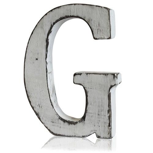 Shabby Chic Wooden Letter G - Mango Wood