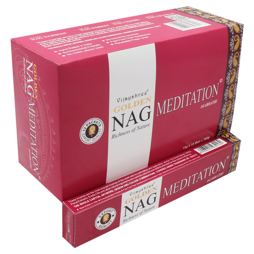 Golden Nag Meditation Incense Sticks 15g Pack – view 2
