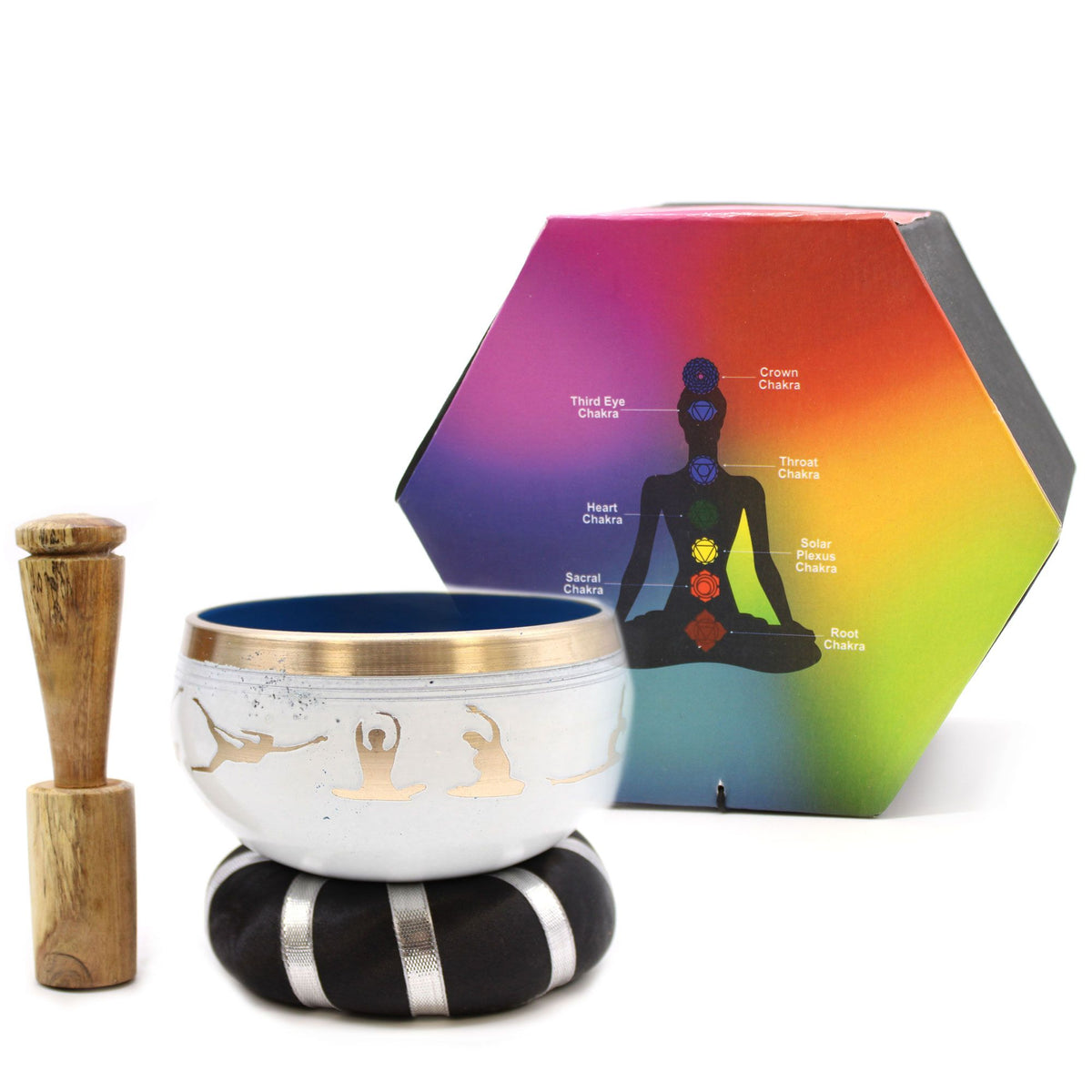 Yoga Moves Singing Bowl Set - White/Blue (10.7cm) – view 9
