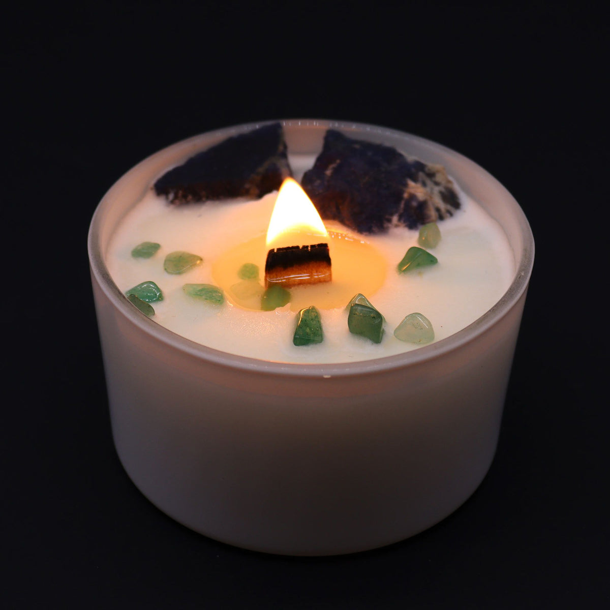 Throat Chakra Crystal Candle - Gentle Reasons with Sodalite