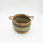Cotton & Seagrass Baskets, Black and Green, Set of 3 – view 4